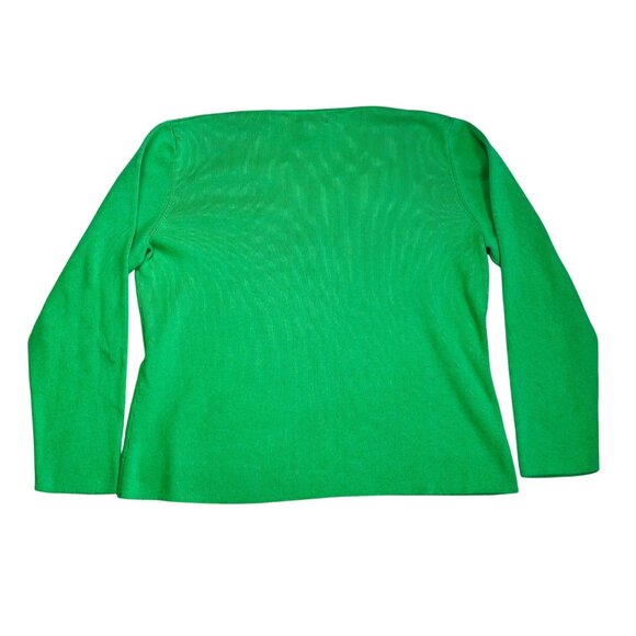 Hampshire Studio Green V-Neck Sweater XL 100% Cotton Monogram Embroidered "S" - Picture 7 of 11